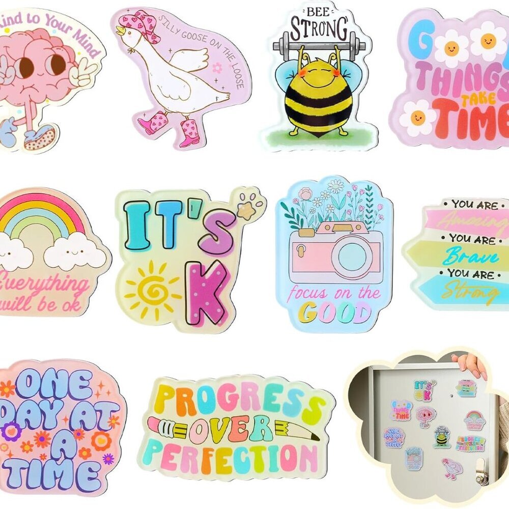 10 Pcs Inspirational Magnets for Refrigerator Fridge Cute Motivational Magnets F